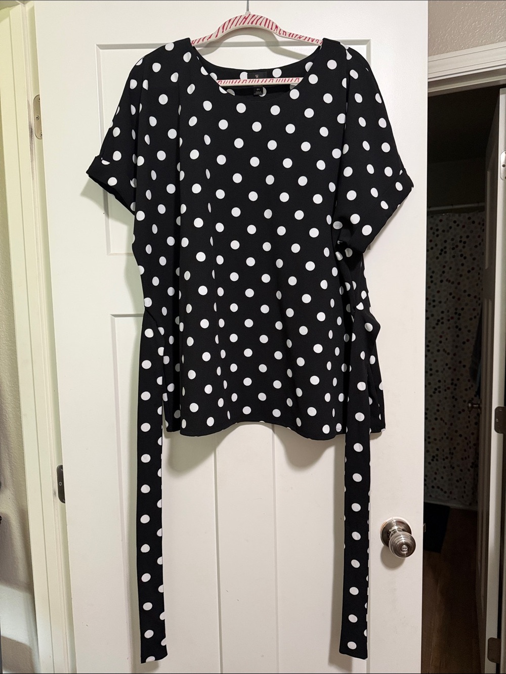Worthington Black and White Polka Dot Blouse